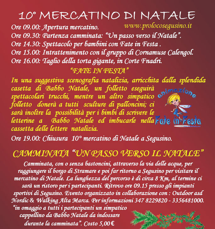 2024 SEGUSINO MERCATINI DI NATALE programma