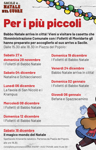 Programma Bambini Mercatini di Natale a Sacile Pordenone