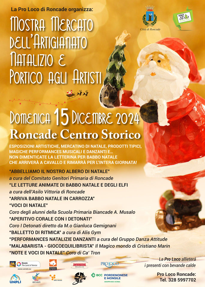 2024 roncade mercatini di natale mostra mercato dell'artigianato natalizio e portico degli artisti