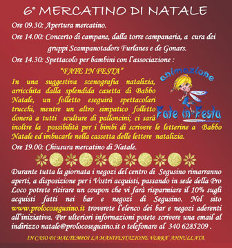 2019 SEGUSINO MERCATINI DI NATALE programma