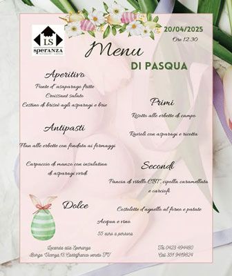 Pasqua a Castelfranco Veneto Ristorante La Speranza