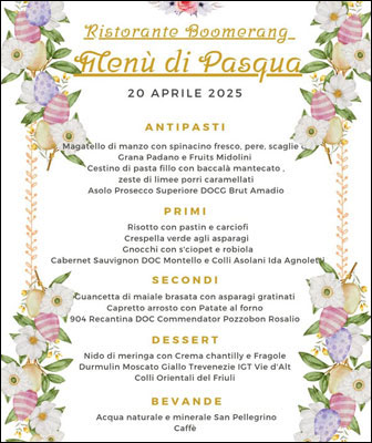 Pasqua a Giavera del montello RISTORANTE BOOMERANG