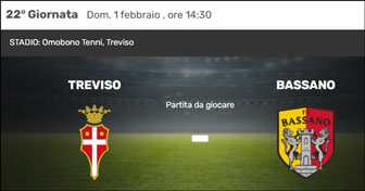 calcio campionato serie d partita treviso - bassano