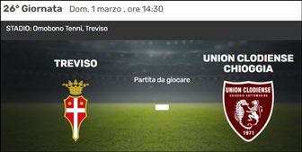 calcio campionato serie d partita treviso - union clodiense chioggia