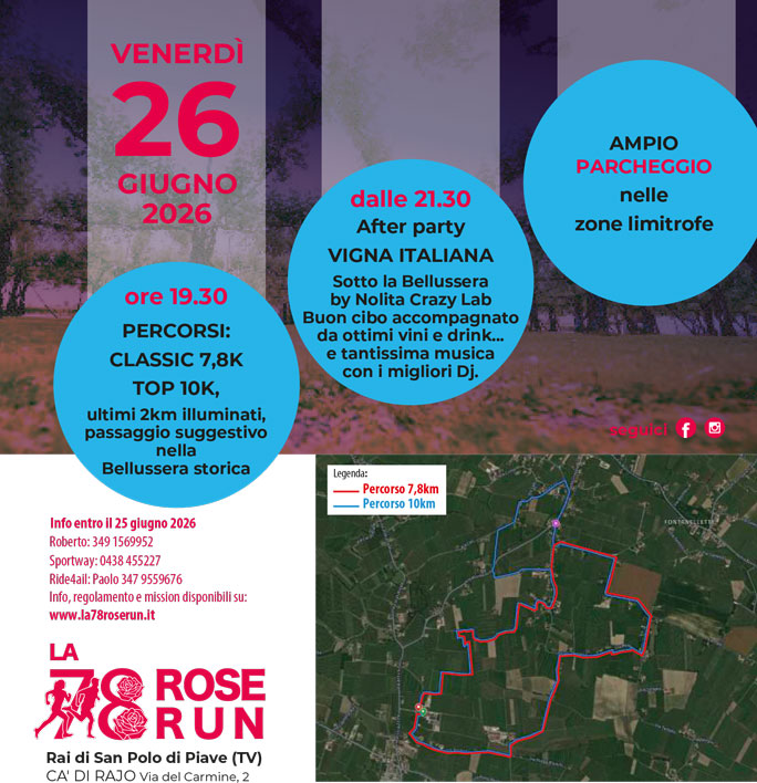 la 78 rose run corsa podistica a san polo di piave treviso informazioni