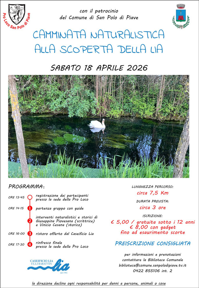 SAN POLO DI PIAVE CAMMINATA NATURALISTICA ALLA SCOPERTA DELLA LIA