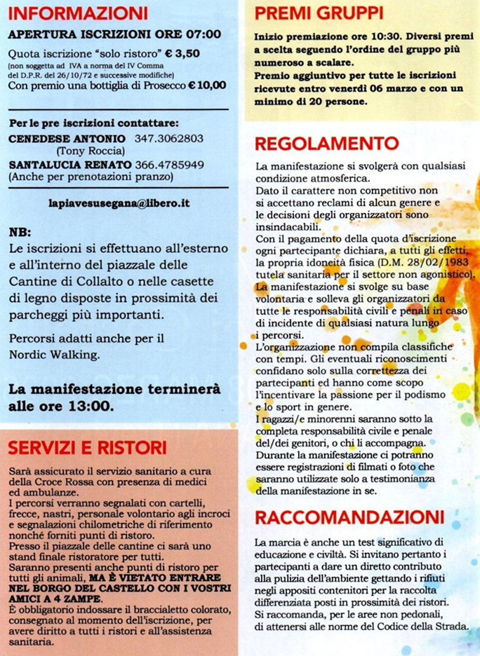 SUSEGANA MARCIA DEI CASTELLI informazioni