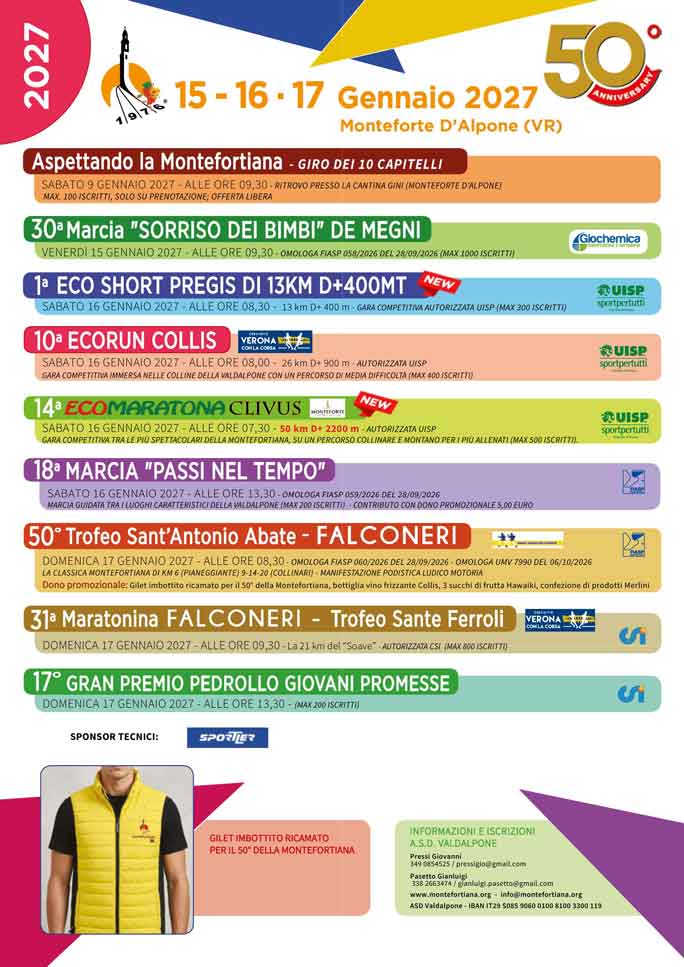 corsa podistica montefortiana programma