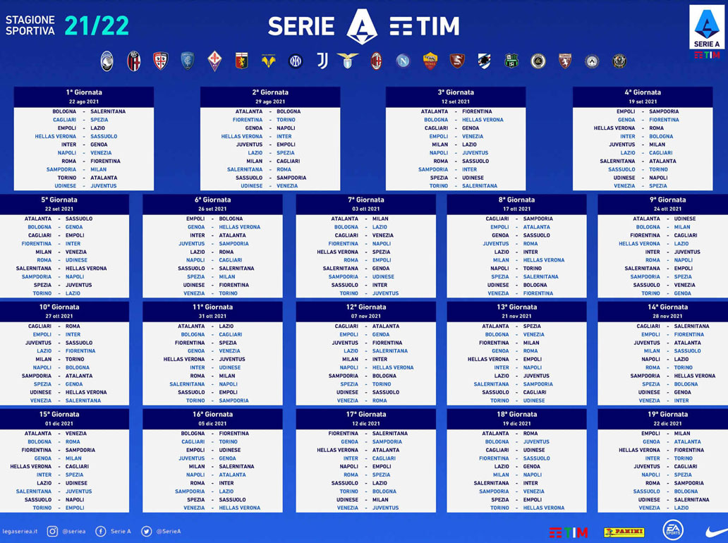 CAMPIONATO DI CALCIO SERIE A 2021 2022 ANDATA