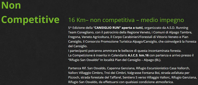 2021 cansiglio run GARA NON COMPETITIVA