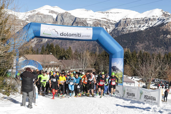 PEDAVENA CIASPALONGA MONTE AVENA gara sulla neve