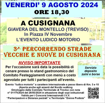 2024 CORSA PODISTICA A CUSIGNANA PERCORRENDO STRADE VECCHIE E NUOVE
A CUSIGNANA
