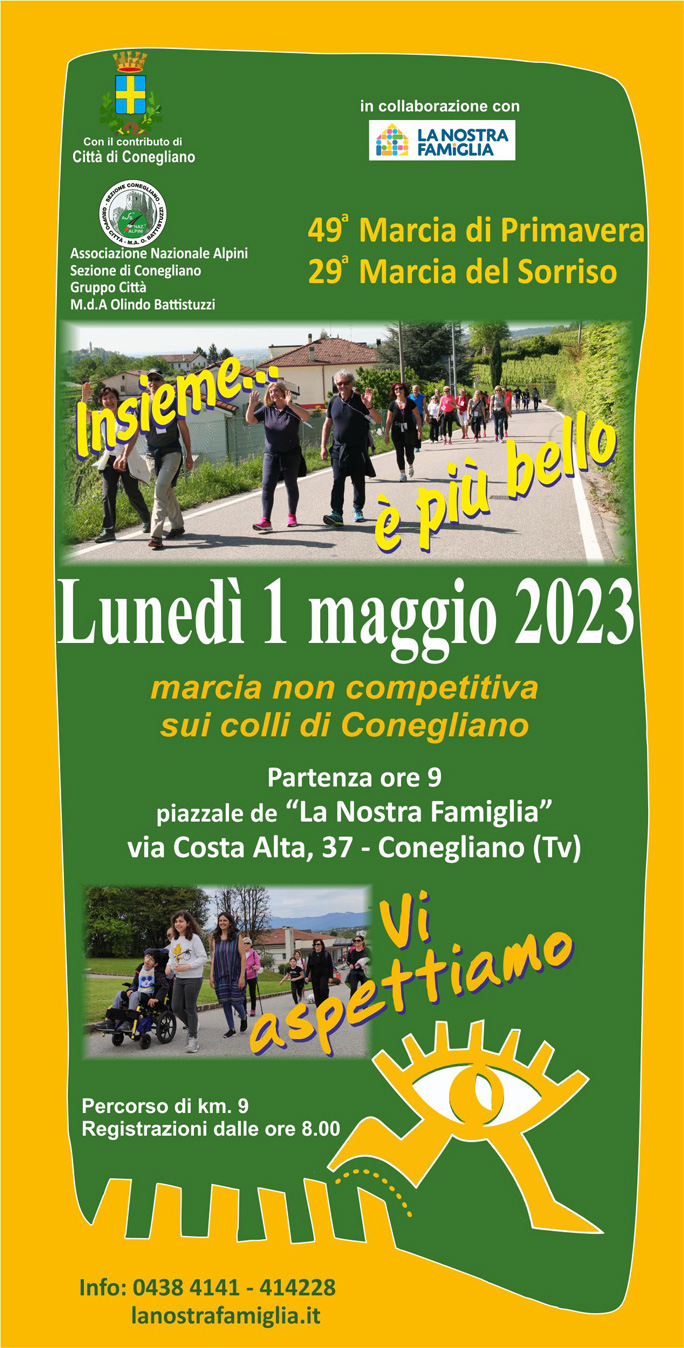 2023 CONEGLIANO MARCIA NON COMPETITIVA DI PRIMAVERA MARCIA DEL SORRISO informazioni