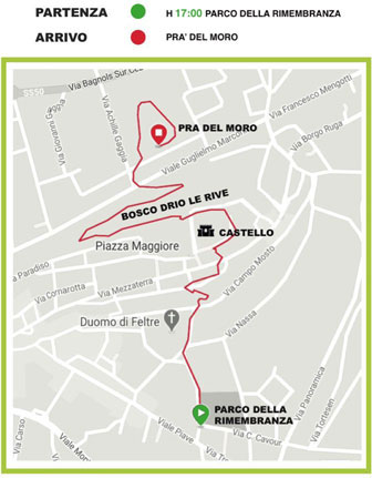 percorso GARA DI CORSA CONQUISTA DEL CASTELLO DI FELTRE 