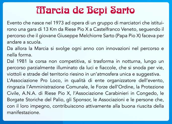 2023 RIESE PIO X° MARCIA DE BEPI SARTO storia