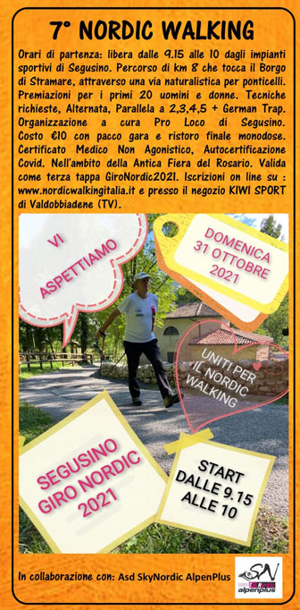 2021 SEGUSINO corsa podistica e nordic walking sulle grave del piave nordic walking