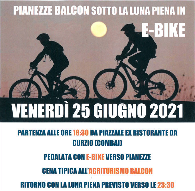 2021 escursione e-bike biciclette elettriche pianezze combai