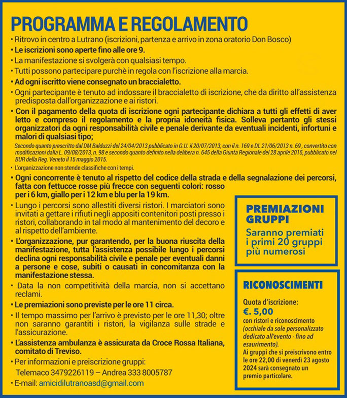2024 Corsa Podistica Quattro Passi par Lutran programma e regolamento