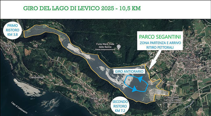 2025 giro del lago di levico corsa podistica percorso