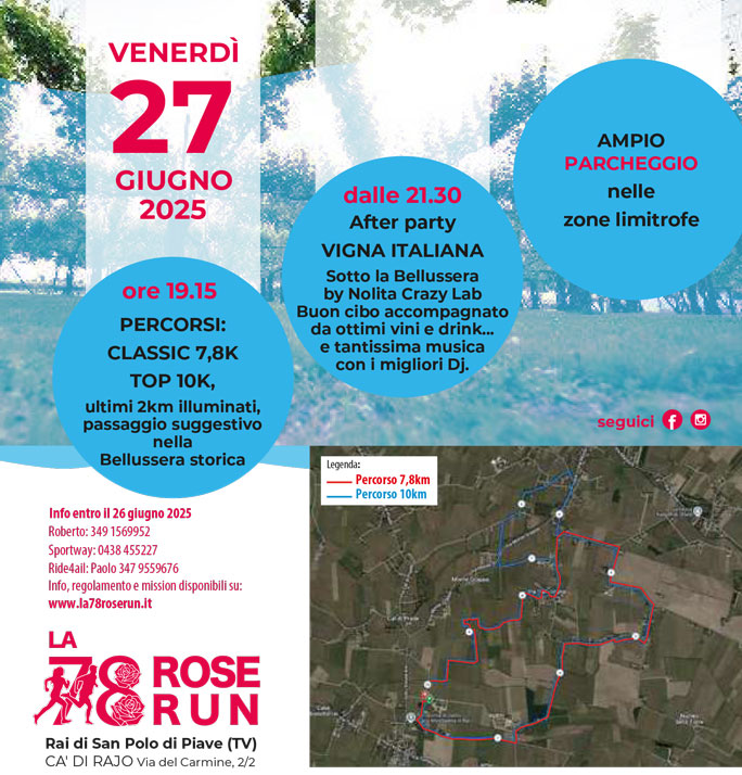 2025 la 78 rose run corsa podistica a san polo di piave treviso informazioni