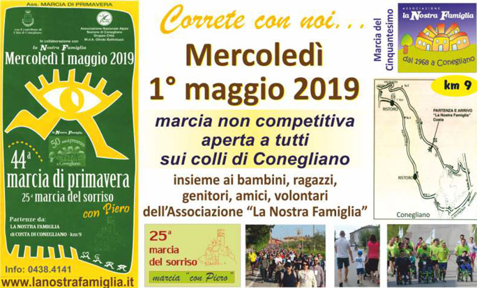 2019 CONEGLIANO MARCIA DI PRIMAVERA MARCIA DEL SORRISO correte con noi