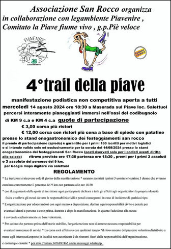 2024 MASERADA SUL PIAVE SALETTUOL TRAIL DELLA PIAVE programma
