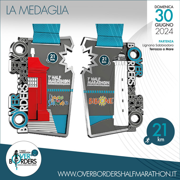 2024 over borders half marathon lignano bibione mezza maratona  gadget