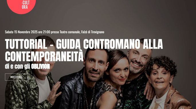 teatro trevignano spettacolo con gli oblivion tuttorial guida contromano alla contemporaneità