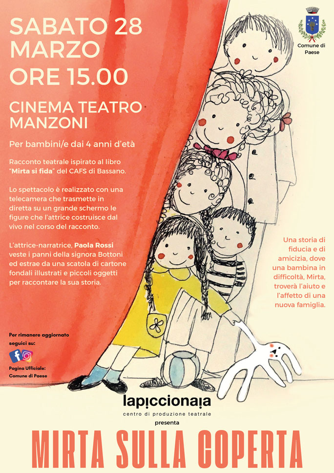 la piccionaia spettacolo mirta sulla coperta a paese