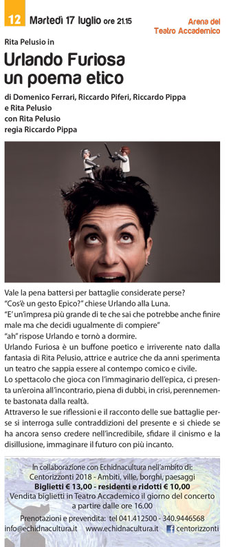 castelfranco veneto notti magiche 2018 rita peluso urlando furioso un poema etico