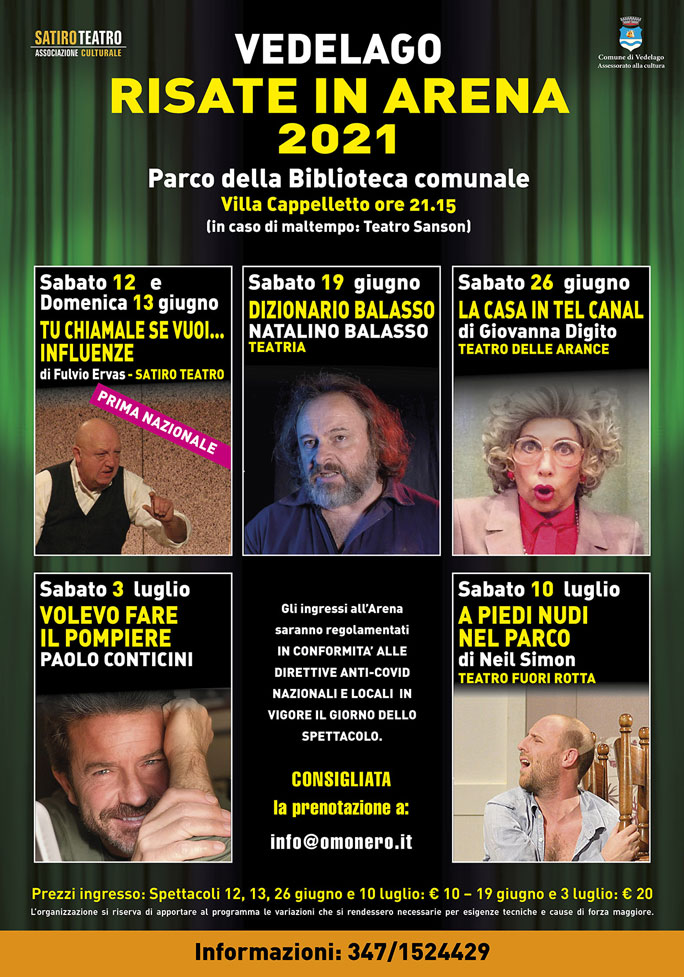 risate in arena a vedelago rassegna teatrale 2021