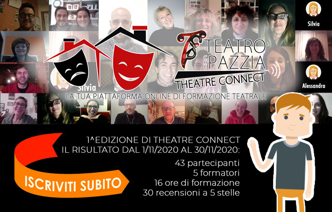 2020 TREVISO TEATRO THEATRE CONNECT CORSI TEATRALI PIATTAFORMA ON LINE DI FORMAZONE TEATRALE piattaforma on line